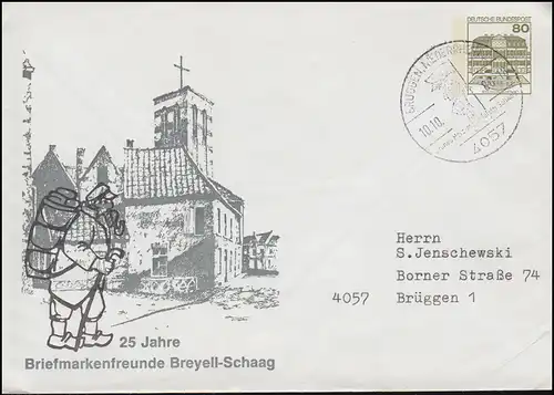 PU 117/10 BuS 25 Jahre Briefmarkenfreunde Breyell-Schaag 1987, SSt BRÜGGEN 1988