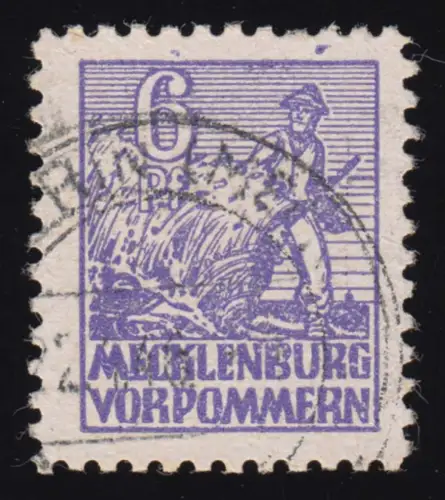 SBZ 33xa Freimarke 6 Pf, blauviolett, gezähnt, O