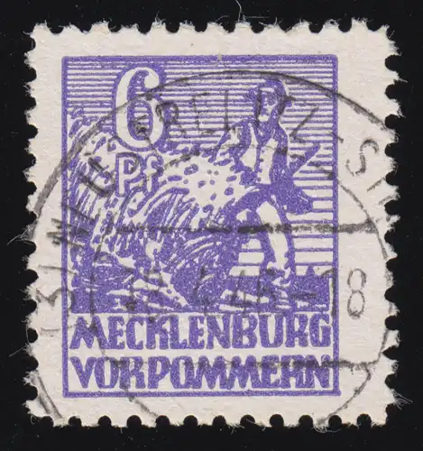 SBZ 33xa marque libre 6 Pf, bleu-violet, dents, O