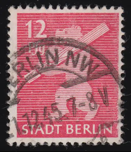 SBZ 5 AA uy Berliner Bär 12 Pf, rot, O