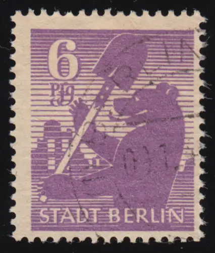 SBZ 2 Aa wa z Berliner Bär 6 Pf, violett, O