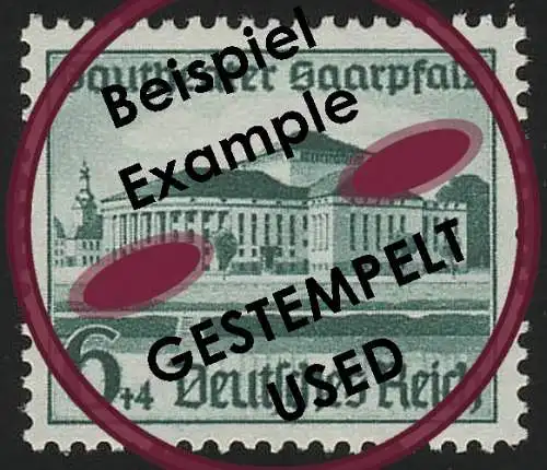 673 Saarpfalz 6+4 Pf, gestempelt O