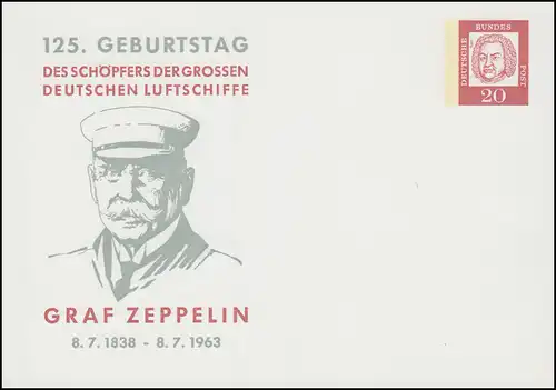 Berlin PP 30/1 Bach: Anniversaire du comte Zeppelin, inutilisé