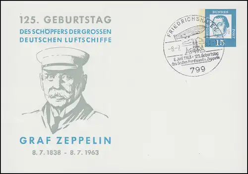 Berlin PP 29/7 Luther: Geburtstag Graf Zeppelin, SSt FRIEDRICHSHAFEN 8.7.1963 