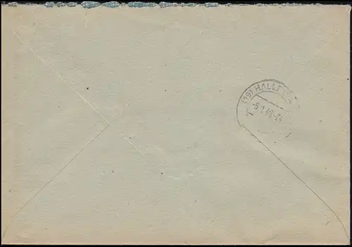 197 SBZ-Aufdruck EF mit Landpost-Stempel Klitzschen über TORGAU 4.1.49 R-Brief