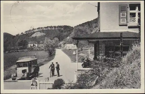 Landpost-Stempel St. Germanshof auf passender AK Zollamt, SSt BERGZABERN 6.2.39