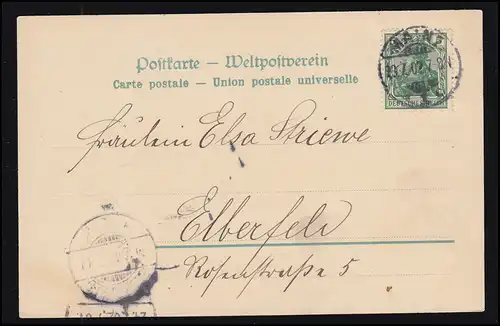 Mode AK femme au piano avec livre de notes, MAINZ 1902 à Elberfeld