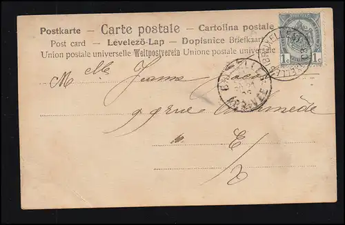 Mode-AK Foto Reutlinger: Frau mit langem Kleid an Wasserquelle, BRÜSSEL 1903