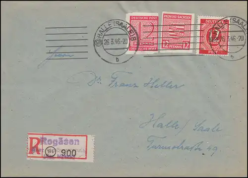 Courbe de métro dans les zones sur lettre de localisation R avec l'épingle de secours Rogesen, 26.3.1946