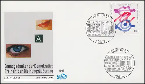 1789 Principes fondamentaux de la démocratie sur les bijoux FIDACOS-FDC ESSt BONN 6.4.1995