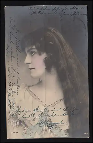 Mode-AK Frauen mit langem Haar, nach WIEN BESTELLT 20.4.1903