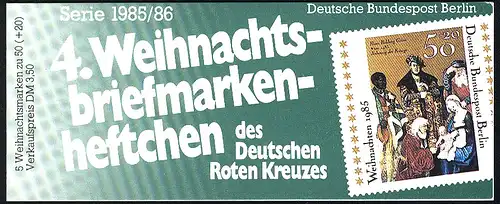 DRK/Weihnachten 1985/86 4. MH 50 Pf, 5x749, ESSt Berlin