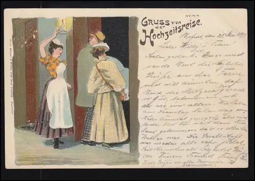 Amour-AK Couple d'amour - Adieu à la lune de miel, EFFERT 4 - 29.5.1899