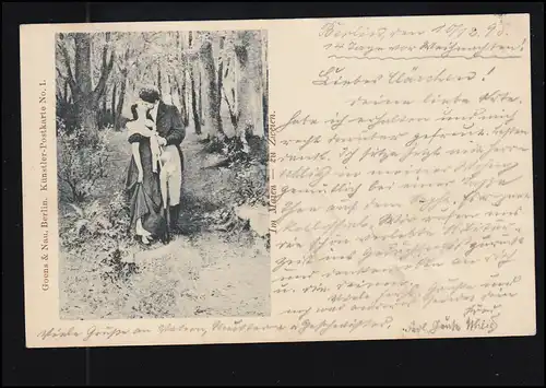 Amour-AK Couple d'amour - Le baiser dans les bois, BERLIN S.O. 33 - 10.12.1898