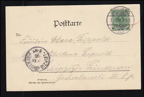 Amour-AK Couple d'amour - Le baiser dans les bois, BERLIN S.O. 33 - 10.12.1898