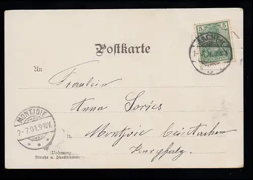 Fille abandonnée d'Amour-AK avec couronne, ACHEN 1,7,1901 selon MONTJOIE 2.7.01