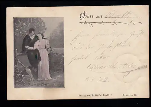 AK Amour couple - Amateurs d'amour, RHEYDT (BZ. DÜSSELDORF) 20.5.1898