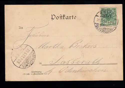 Liebes-AK Liebespaar - Liebeswerben, RHEYDT (Bz. DÜSSELDORF) 20.5.1898