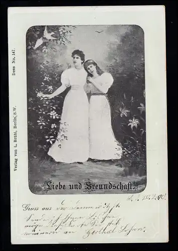 AK Amour Deux femmes - Amitiée et Amabilité, Carte postale locale BERLIN 37- 21.2.00