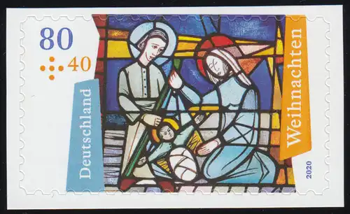 3574 Weihnachten Kirchenfenster 2020, selbstklebend, aus FB 101, **