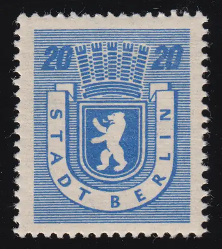 SBZ 6 A wb z Berliner Bear 20 Pf, bleu, **