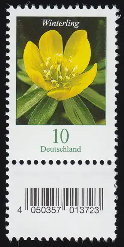3314 Blume 10 Cent aus 200er KLEINE Nr. und Codierfeld (geschl. 4) **