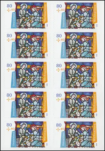 FB 101 Weihnachten Kirchenfenster 2020, Folienblatt mit 10x 3574, **