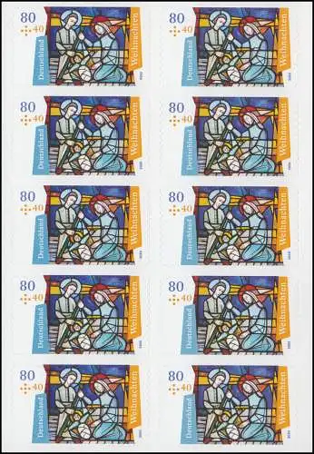 FB 101 Weihnachten Kirchenfenster 2020, Folienblatt mit 10x 3574, **