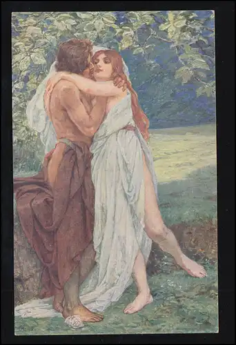 Liebes-AK Prof. Josef Mandl: Ein Märchen - Küssendes Liebespaar, ungebraucht