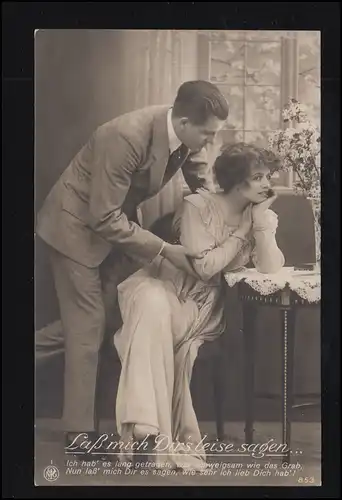 Poste de terrain 515 du 18.8.1918 sur AK couple d'amour avec BS K.u.K. Radiostation n° 1