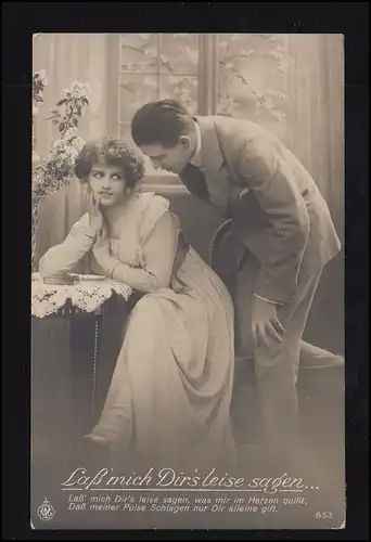 Poste de champ 515 - 18.8.1918 AK Amour couple bonheur BS K.u.K. Radio Station n° 1