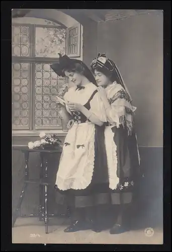 AK Deux amies - La Lettre d'Amour, BRAUNSCHWEIG 30.7.1908