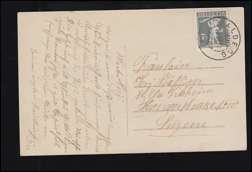 Schweiz Liebes-AK Betendes Mädchen am Wegekreuz, BALDEGG 20.3.1919