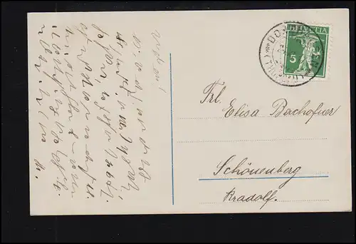 Schweiz Liebes-AK Liebesgrüße per Brieftaube, DONZHAUSEN (THURGAU) 24.11.1917 
