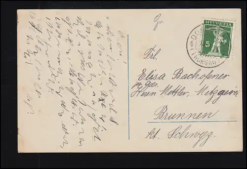 Schweiz Liebes-AK Liebesschmerz - Frau mit Rosen, DONZHAUSEN (THURGAU) 15.2.1916