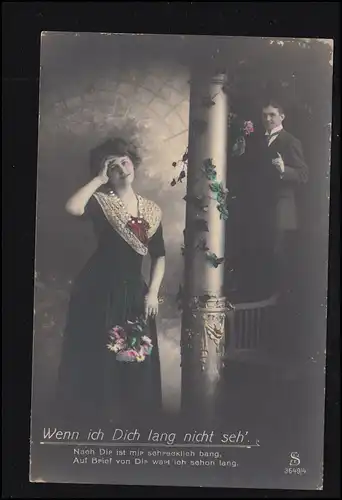 AK Amour couple amoureux Attendre et désirs longs, RELLINGEN (BZ. KIEL) 14.3.1905