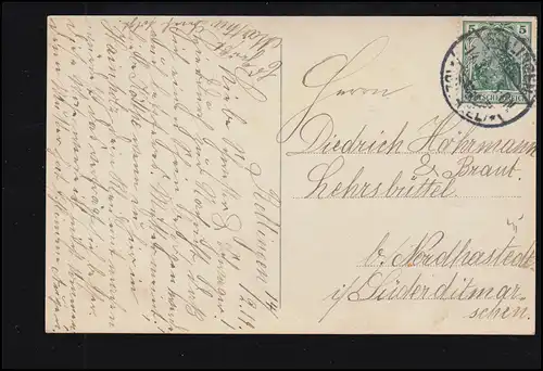 Liebes-AK Liebespaar Langes Warten und Sehnsucht, RELLINGEN (BZ. KIEL) 14.3.1905
