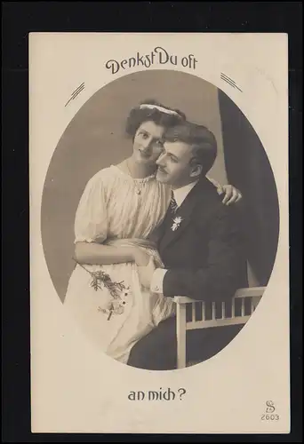 AK Amour couple souriant à la banque, HERBORN (DILLKR.) 10.6.1910
