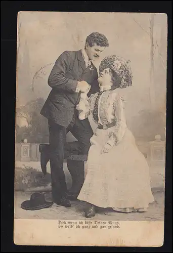 Amour-AK Couple d'amour - Embrasser rend sain! STAVEN (MECKL.) 1908