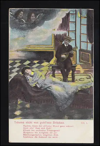 AK Amour couple - Rêves Angel Musique Mandoline, MAGEDEBURG 9.1.1907