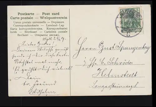 AK Amour couple - Rêves Angel Musique Mandoline, MAGEDEBURG 9.1.1907