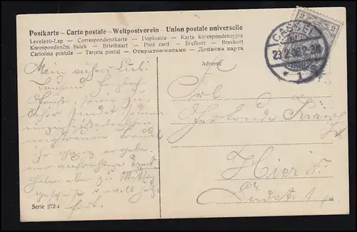 Mode AK Femme sensuelle avec voile, CASSEL 23.2.1906