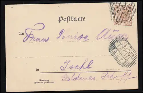 Österreich Mode-AK Frau mit großem Hut, ZELL AM SEE  nach ISCHL 18.10.1899