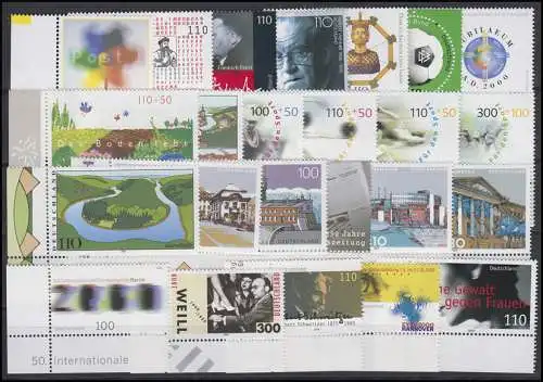 2087-2155 Bund-Jahrgang 2000 Ecken unten links, komplett **