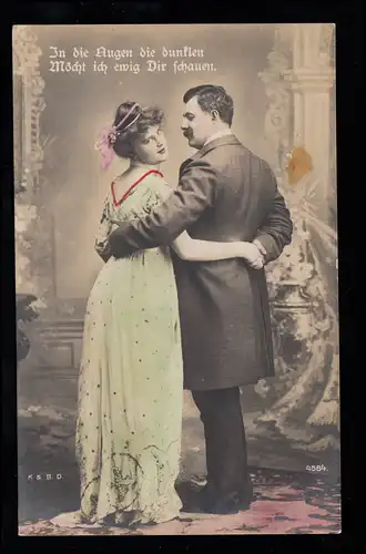 Amour-AK Couple d'amour - Tes yeux noirs ! HAMBURG 1.3.1907