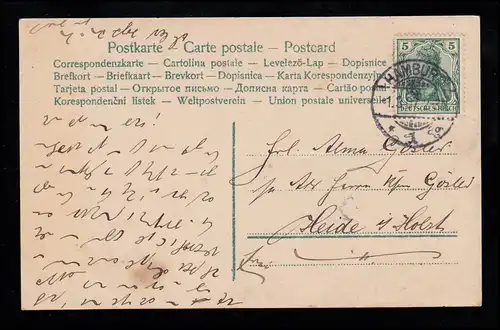 Amour-AK Couple d'amour - Tes yeux noirs ! HAMBURG 1.3.1907