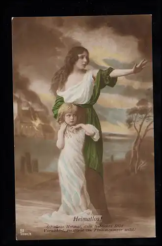 AK Femme avec fille sans foyer en guerre, WAHN (RHEINLAND) SCHIESPLATZ 27.10.1916