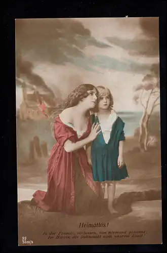 AK Zenknede femme avec fille sans-abri en guerre, WAHN / SCHIESPLATZ 3.11.1916