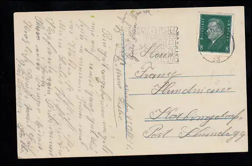 Fille d'amour-AK avec la Bible dans les Alpes - Je suis abandonné! MUNICH 27.10.1931