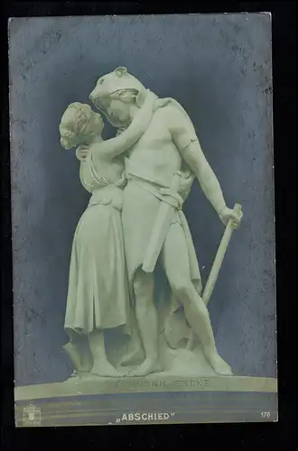Liebes-AK Skulpturenpaar - Abschied, ungebraucht
